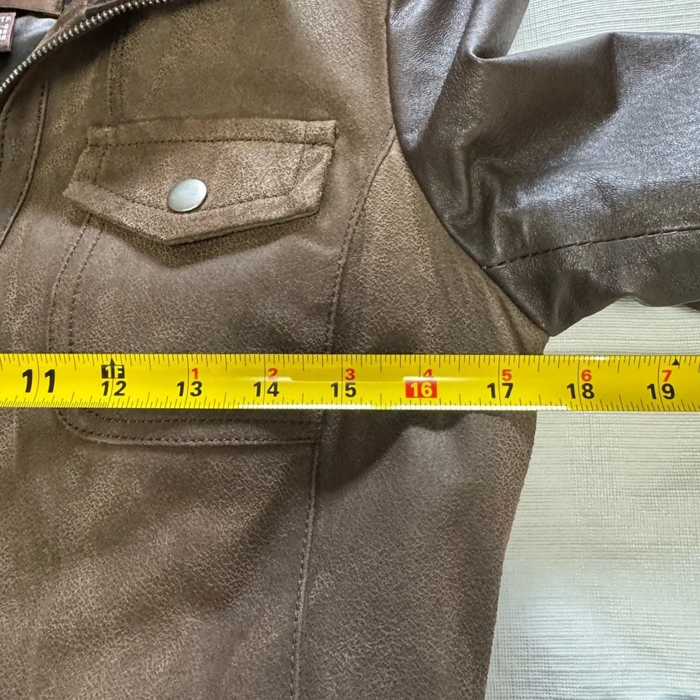 Danier Two-Tone Leather Jacket in Brown with removable liner thinsulate Fit S - Picture 8 of 13